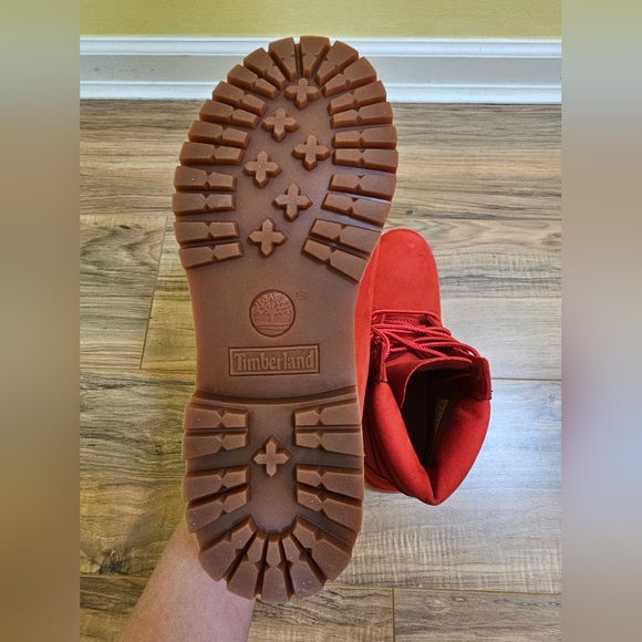 Timberland® Premium 6-Inch Waterproof Boot, red, size US 8 - Picture 10 of 17